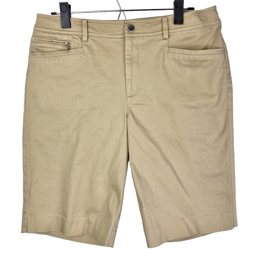 LAUREN RALPH LAUREN ☆ Women's Tan Bermuda Shorts ☆ Cotton Stretch ☆ Size 8